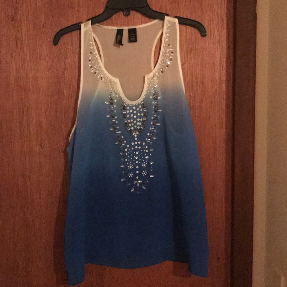 BKE Chiffon Tank Top w/ Beading